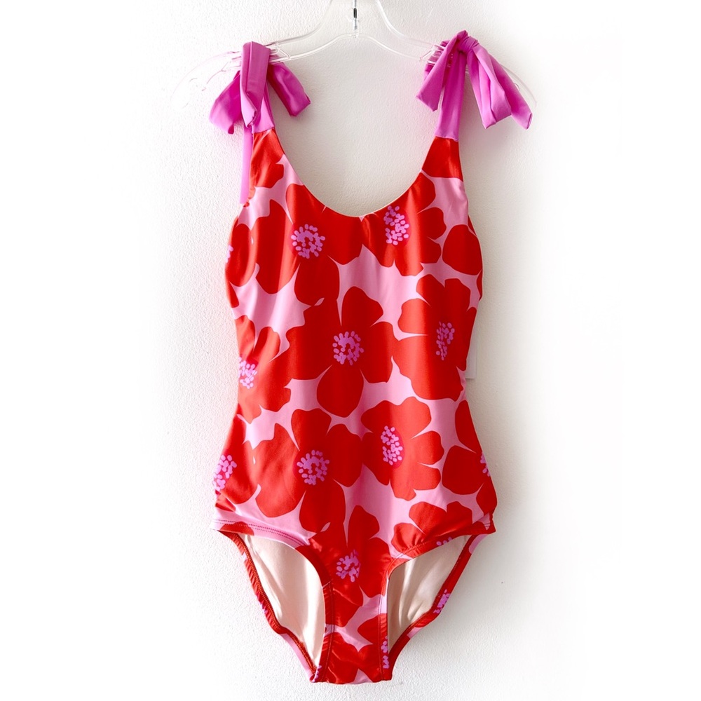 Lime Ricki Floral Pink and Red One Piece Swimsuit